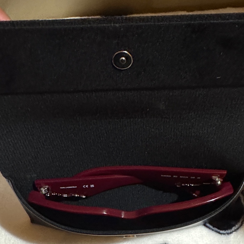 Karl Lagerfeld Dark Red Sunglasses With Case - Picture 12 of 12